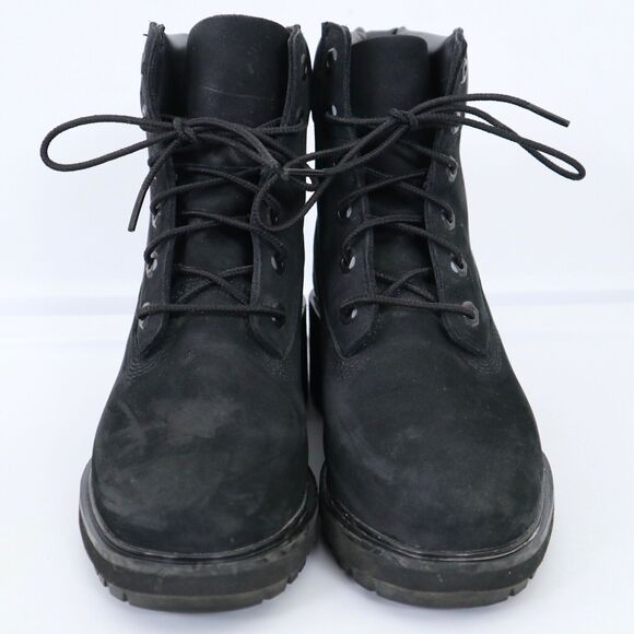 Timberland Womens Size 9.5 Kinsley Ankle Boots Black Suede Waterproof Lug Sole - Picture 3 of 7